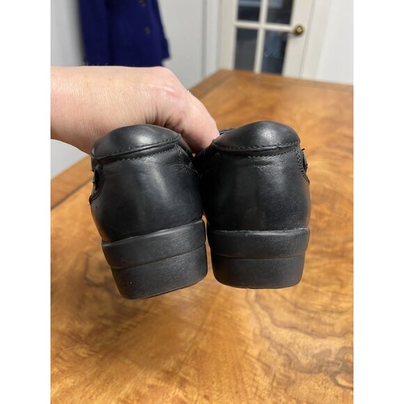 Clark's Unstructured Women’s 7 M Black Leather Double Gored Slip On Loafers - Picture 4 of 9